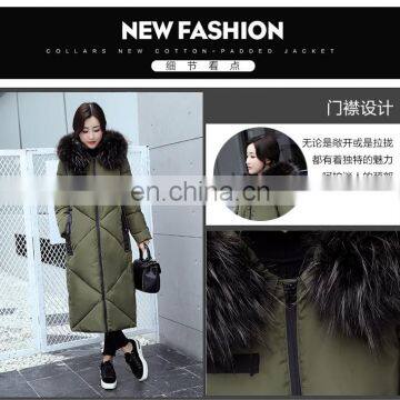 2017 winter new feather cotton clothing women Korean version of the Slim plus large collar collar long knee women's jacket S1003