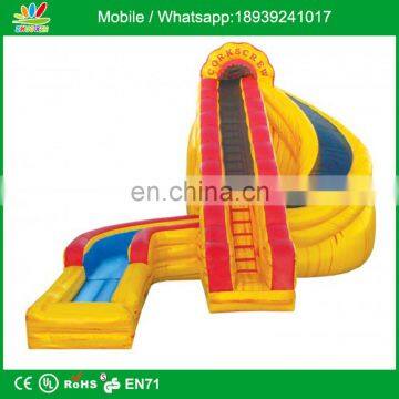 Inflatable Water Slide 22ft Corkscrew fire with landing