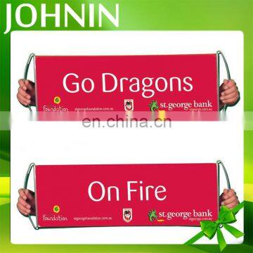 Promotional Logo Printed PE Or PVC Hand-held Retractable Fan Use Hand Scrolling Banner