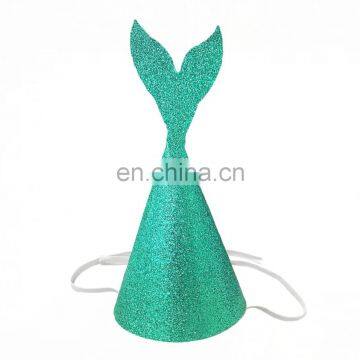 Birthday party and mermaid party favor blue glitter paper mermaid headband for mermaid party decoration