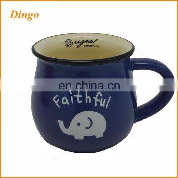 Best selling high quality custom printed colorful ceramic coffee mugs with colorful glaze inside