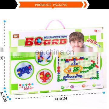 New 2017 Diy 269 Pcs Mushrooms Nails Puzzle Toy Board Funny Blocks for Kids photo-6