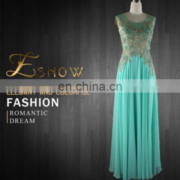 2016 Gold Supplier Beaded Backless New Fashion Ladies Simple Long Evening Dress