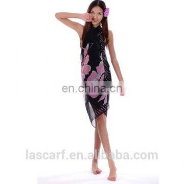 100%polyester silk screen printed beach dress