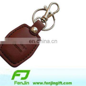 promotion car branded leather metal keychain