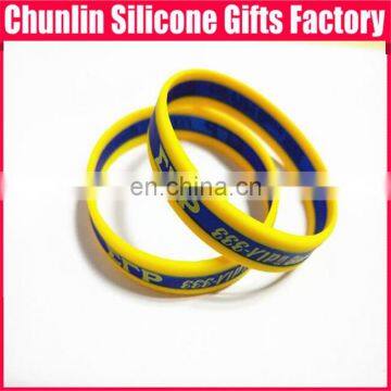 Beutiful 3 Layers Silk Printing Silicone Wristbands photo-6