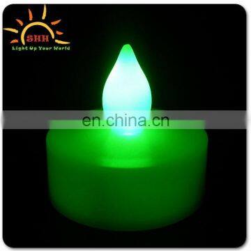 Halloween item green color LED light up flashing plastic candle