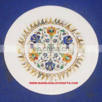 Marble Stone Inlay Antique Plate Decorative Marble Inlay Plate