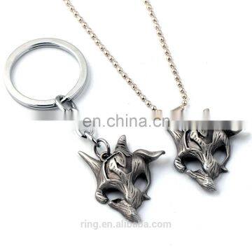 Game LOL New Hero Kindred The Eternal Hunters Symbol Mask Choker Necklace Pendant Keychain for bag Keyring Charm Gift