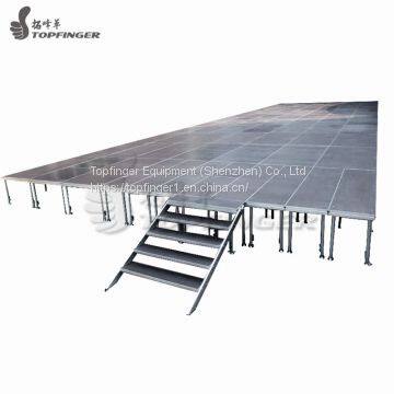 Manufacturer Supplier Lighted Stage Platform Outdoor Concert Stage Plywood Stag 1mx1m 4 Legs Stage