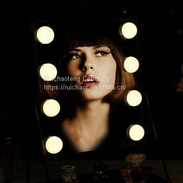 Detachable Adjustable Brightness Led Illuminated Cosmetic Mirror With 8 Led Blubs photo-3