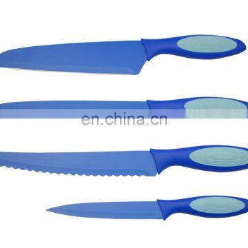 Creative Style Rubber Soft Handle Non Stick Coating Kitchen Knife Set photo-6
