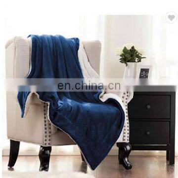 100% Polyester Sherpa Flannel Blanket Two Sides Brushed Cozy Fleece Throw photo-2