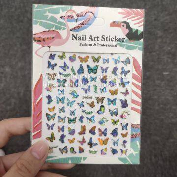 Butterfly Nail Sticker Fantasy Laser Color Butterfly Nail Decal Designs Manicure Nail Decoration Tool photo-5