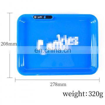 HQP-XJ07 HongQiang NEW LED Wholesale Cheap Cigarette Rolling Tray Portable Metal Tinplate Automatic Luminous Tray photo-6