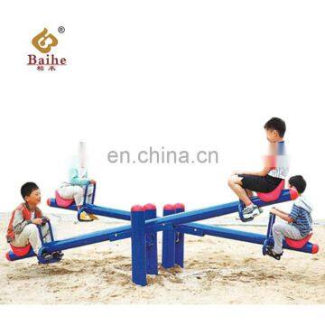 202O outdoor Playground Fitness Equipment Kids Galvanized Steel four seats seesaw