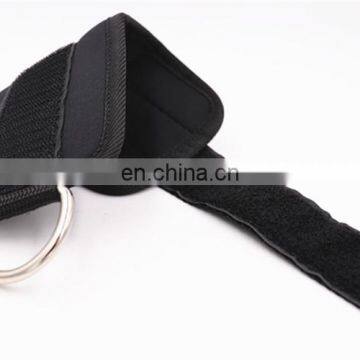 Weightlifting Gym Workout Fitness Double D Ring Neoprene Padded Ankle Cuff Fitness Ankle Straps for Cable Machines photo-2