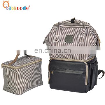 OEM PU fashion waterproof mummy baby bag with large storage pocket