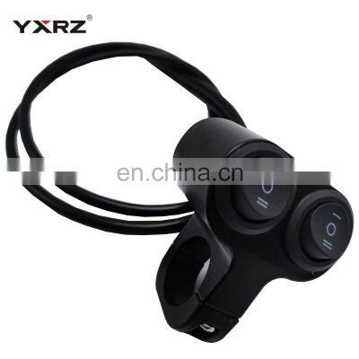 Universal Waterproof CNC Aluminium Alloy Mount 22mm Handlebar Switch Toggle 2 Dual Button 3 Ways Switch Motorcycle