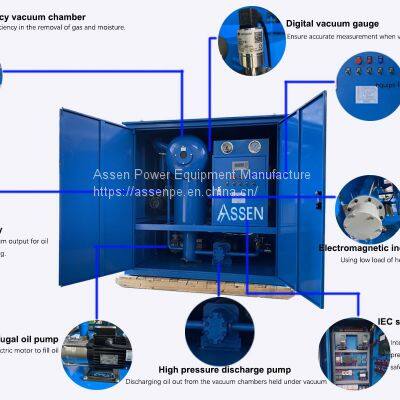 Assen 2000-18000L/h ZYD Double Stage High Vacuum Transformer Oil Purification Plant, Insulating Oil Clean photo-2