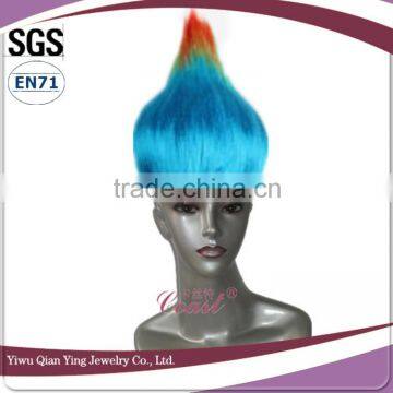 Cheap Wholesale High Quality Orange Synthetic Halloween Big Troll Wig photo-2