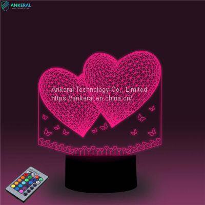 Love Heart Shape 3D Desk Lamp Best Promotional Gifts Half Price on Sale photo-4