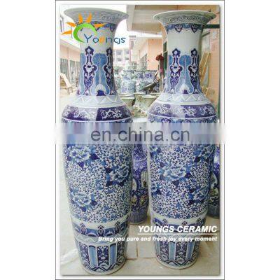 Wholesale 6 FEET Chinese Antique Hand Painted Blue And White Porcelain Vases