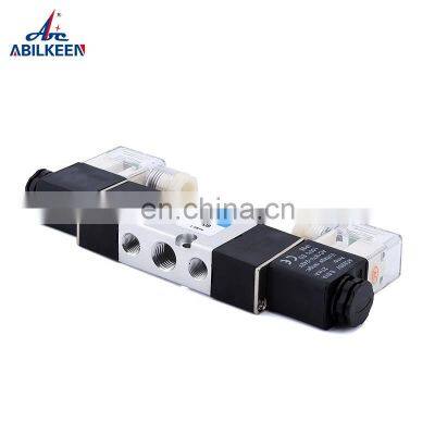 Acting Type G1/4 Double Electrical Control Valve Plate 4M220-08 5/2 Way Valve Solenoid DC24V Pneumatic Valve photo-2