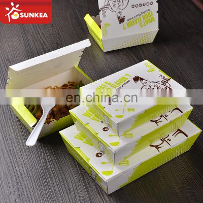 Takeaway Disposable Cardboard Insulated Food Containers UV Coating Varnishing Embossing Stamping Accept Matt Lamination