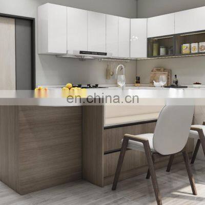 Wholesale Nature Marble Stone Counter Table Solid Wood Modern Design Kitchen Cabinets photo-5