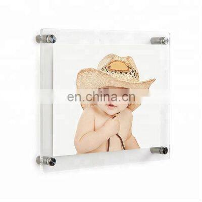 plastic large picture home magnetic frame wall mounted custom clear acrylic photo frame