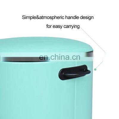 Stainless Steel 5L 12L Kitchen Waste Bin Round Hotel Rubbish Bin Home Bathroom Office Soft Closing Pedal Bin photo-4
