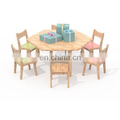 Kids Study Table and Chairs Kindergarten Classroom Furniture Nursery Wooden Furniture Sets photo-5