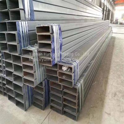 Yunnan Q235 square tube wholesale hot dip galvanized square tube 40 * 80 * 3 square tube Kunming sales square tube