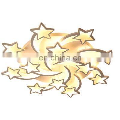 Modern LED Chandelier Art Deco Indoor Ceiling Lamp White Star Ceiling Light for Living Room Dining Bedroom Kids Room