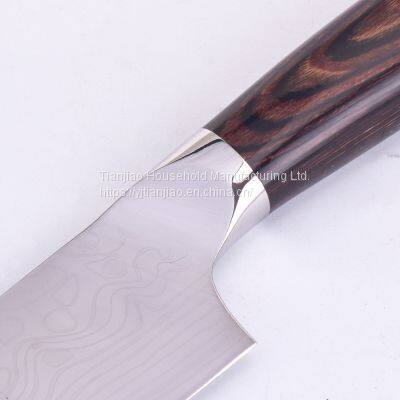 Custom/Wholesale German 1.4116 Stainless Steel Kitchen Knife Damascus Laser Pattern Chef Knife Cleaver Santoku Kitchen Knives photo-4