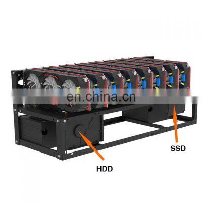 Factory Hot Sale Factory Wholesales 8 Gpu Steel Open Air Shell Case Rig Rack Graphics Card Rig Frame photo-3