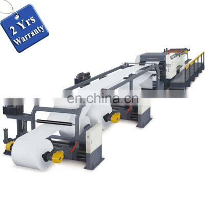 UCM1900A High Speed 4 Roll Automatic Paper cutting slitting Machine with conveyor belt stacker