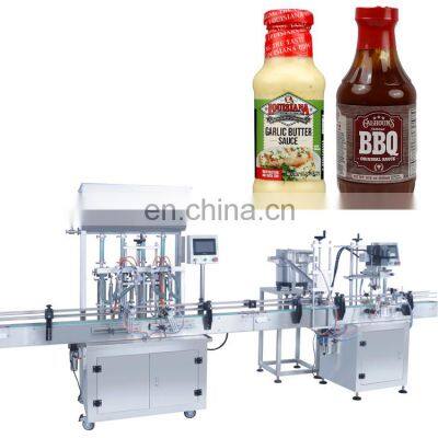 Automatic BBQ sauce bottle filling machine line hot chili sauce bottle filling packing machine soy garlic sauce filling machine