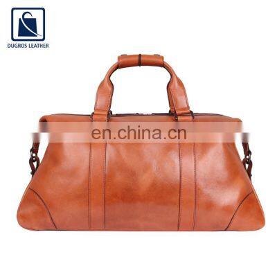 Luxury Pattern Hot Selling Anthracite Fitting Wholesale Genuine Leather Duffel Travel Bag