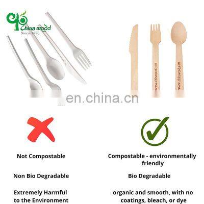 Yada Reasonable Price Supplies 140mm Wood Cutlery Sets Of Spoons Disposable Wooden Set photo-2