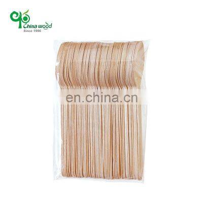 Eco Friendly Compostable Disposable Wooden Travel Cutlery Knife Spoons Forks Made of Smooth Birchwood photo-3