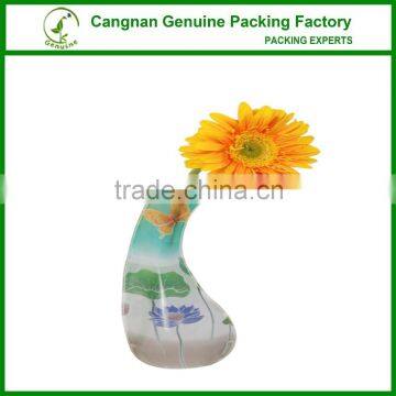 folding plastic flower vase with color printing