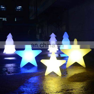 Christmas decoration rainbow led light /event party glowing plastic star /tree/snow led outdoor Christmas solar lights outdoor