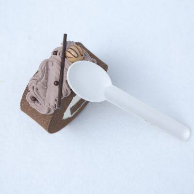 100% Bagasse Dinner Spoon Sugarcane Biodegradable Tableware Disposable Chinese Soup Serving Spoon photo-3