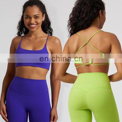 Fashion Wholesale Sexy Thin Strap Sports Gym Bra Trending Hot Sling Yoga Top Girls Workout Fitness Activewear Clothes For Women