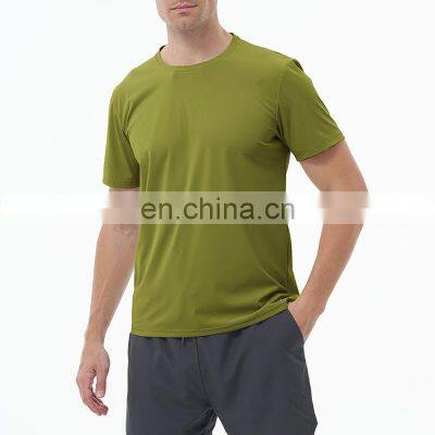 New Arrival Plus Size Breathable Ice Silk Solid Color Fitness Gym Shirt For Men Blank Workout Running Sportswear Casual T-Shirt