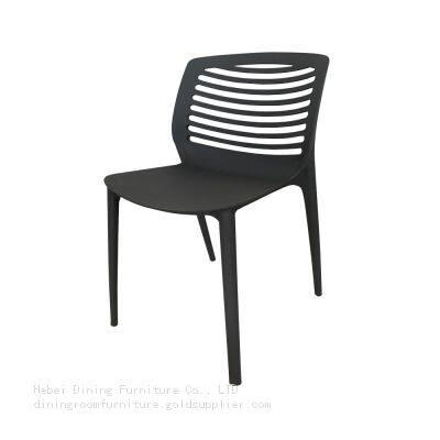 Full Plastic Black Dining Chair with Backrest DC-N36