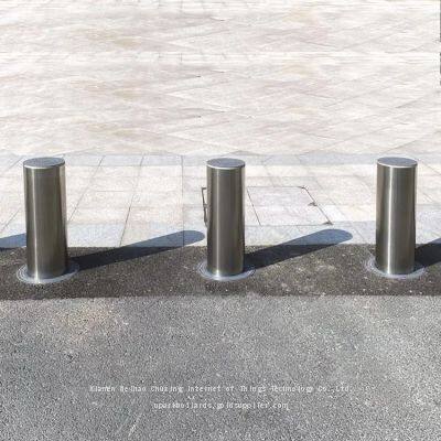 Custom Shopping Mall High Security Access Warning Led Light Automatic Electric Retractable Barrier Rising Bollard photo-4