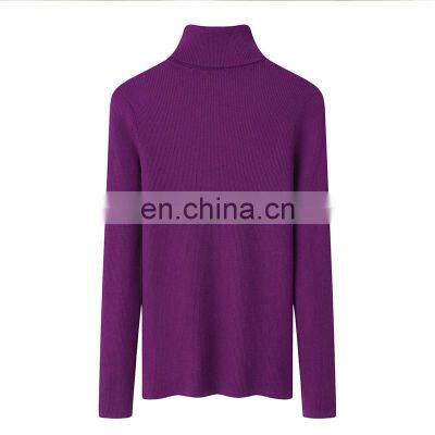 Customize Ladies 100% Cashmere Pullover Slim Turtleneck Sweater Knitted Casual Style Solid Pattern Winter OEM Service Available photo-2
